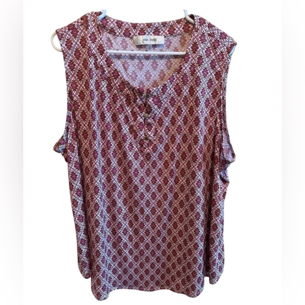 Jones Studio Sleeveless Plus Size Top Blouse Sz 3X